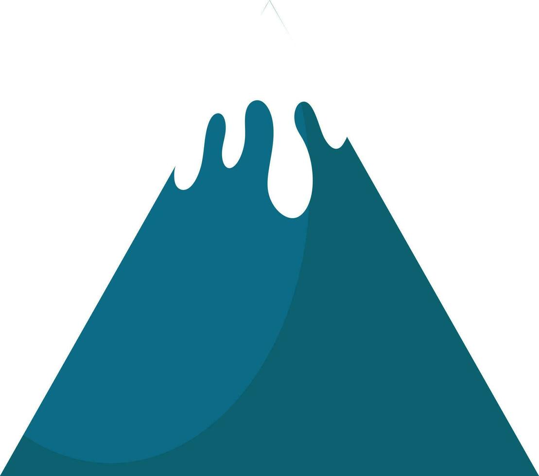 Mountain Element In Blue And White Color. vector