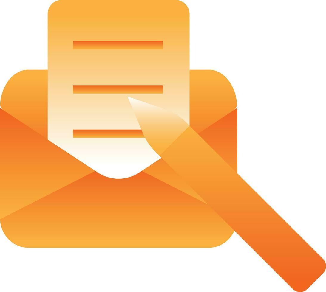 Open Envelope With Pencil Or Edit Mailing Icon In Gradient Orange Color. vector