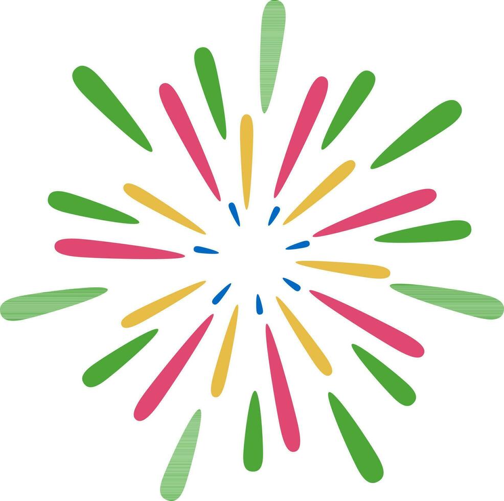 Colorful Fireworks Element In Flat Style. vector