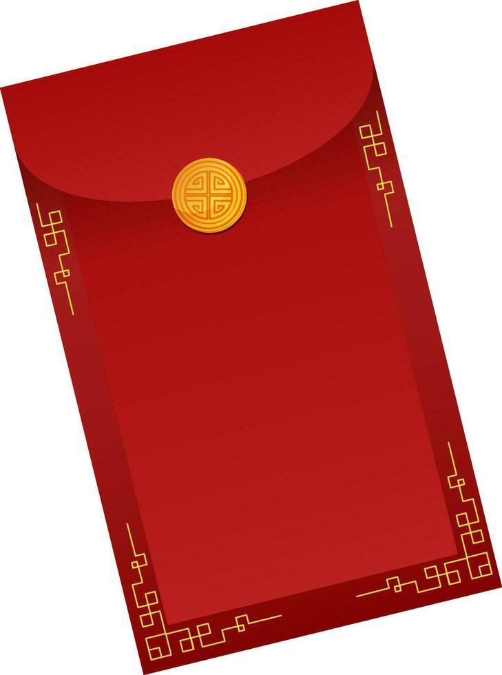 Chinese Envelope Element In Red And Golden Color. vector