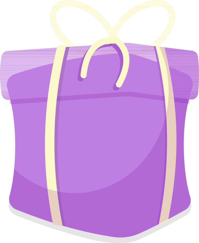 Gift Box Element In Purple And Yellow Color. vector