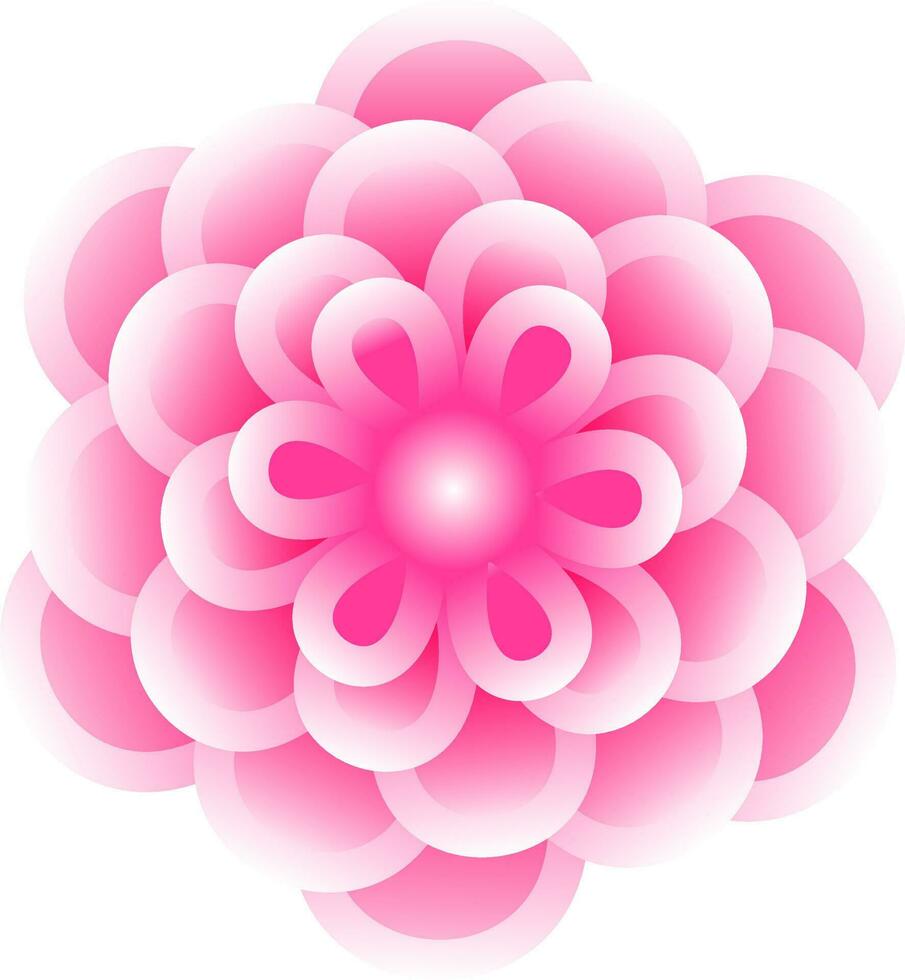 Glossy Flower Element In Pink Color. vector