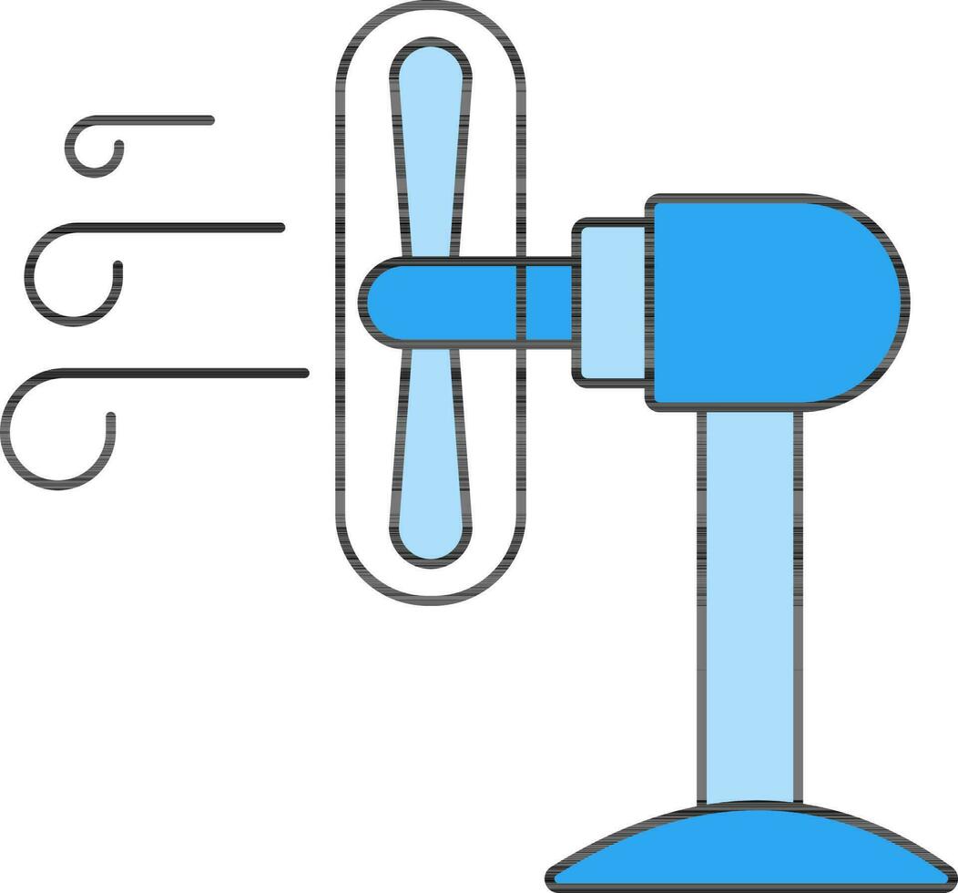 Isolated Blue Table Fan Icon in Flat Style. vector