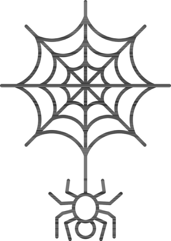 Spider web Icon In Black Outline. vector
