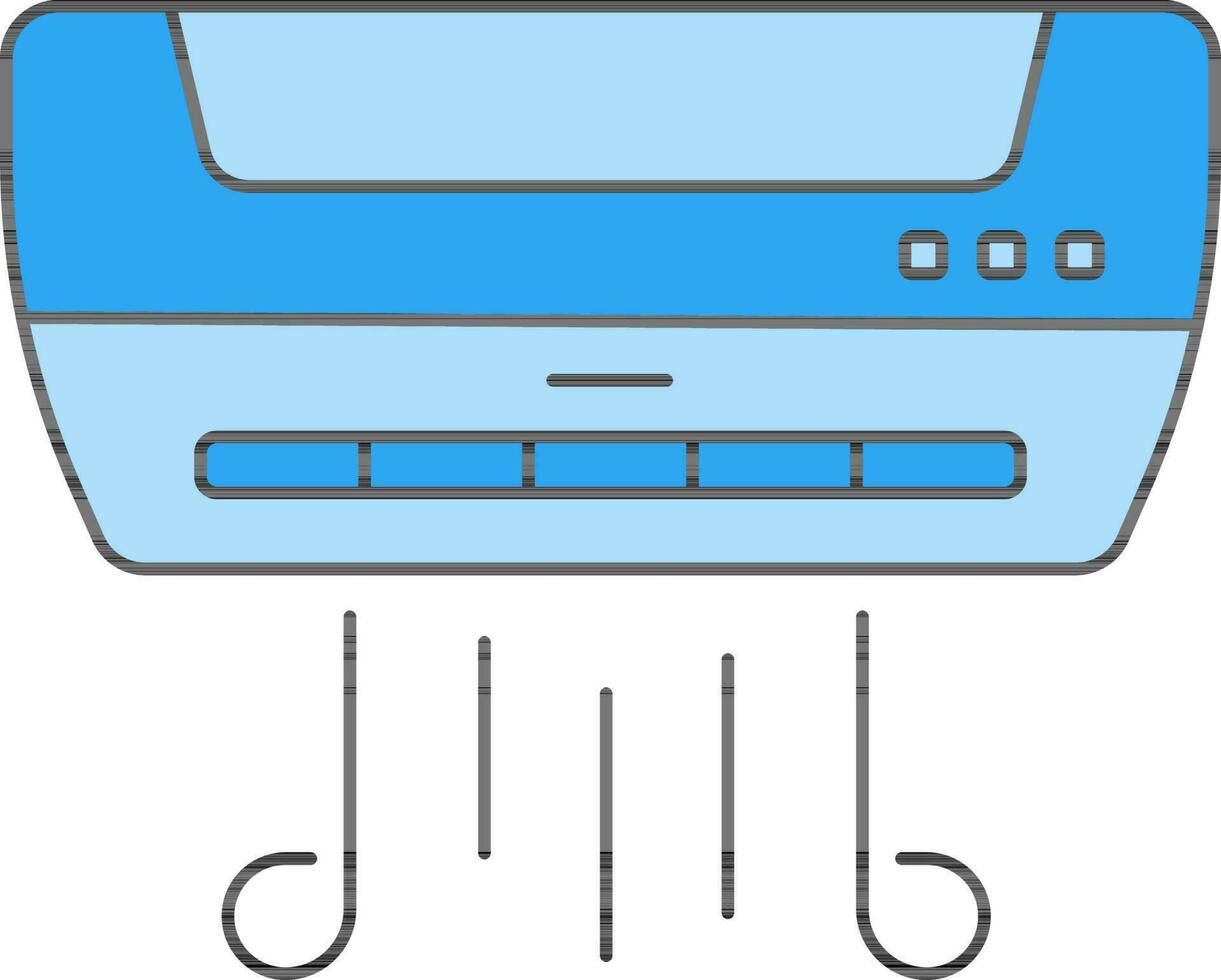 Illustration of Air Conditioner Icon in Flat Style. vector
