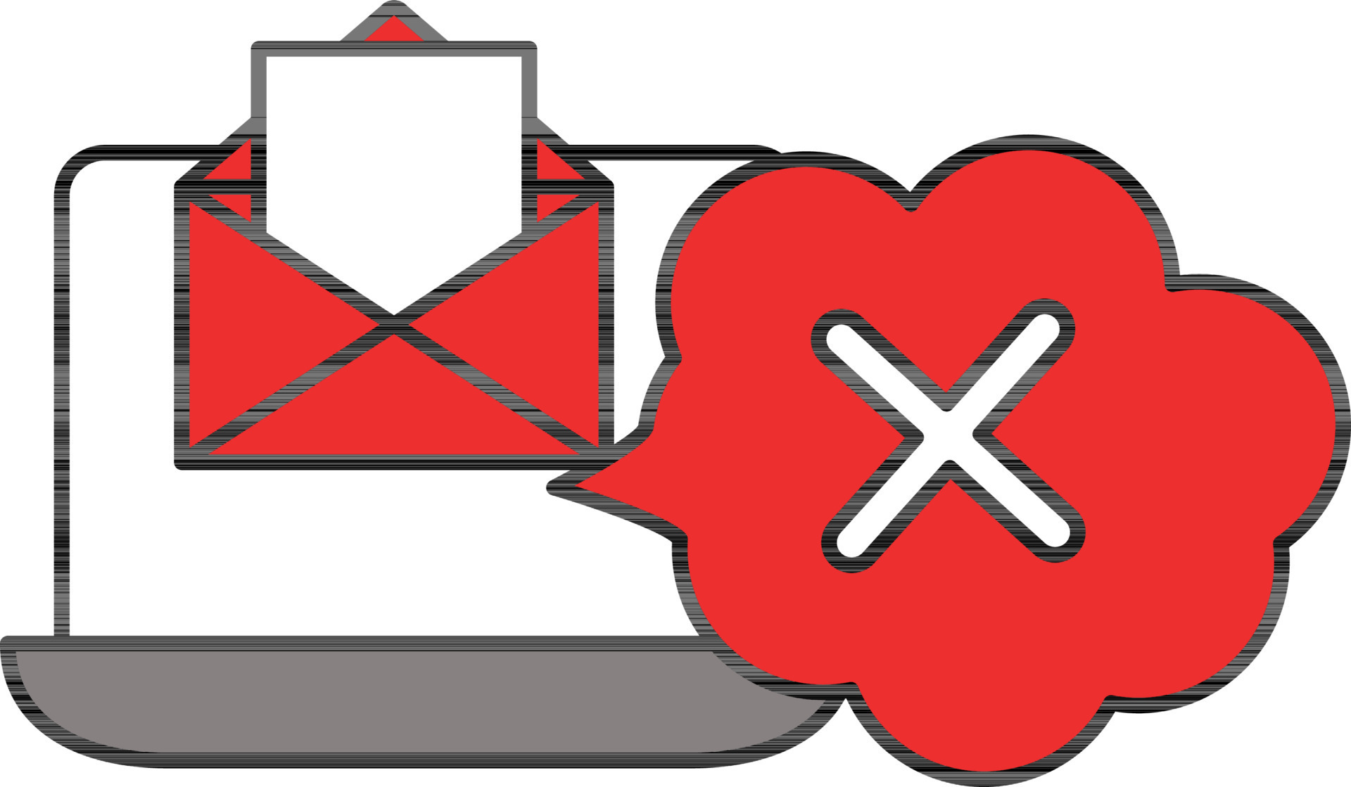 Fake Mail In Laptop Screen Red And White Icon 24461479 Vector Art At fake-mail-in-laptop-screen-red-and-white-icon-24461479-vector-art-at