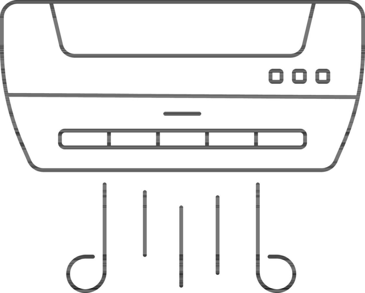 Illustration of Air Conditioner Icon in Line Art. vector