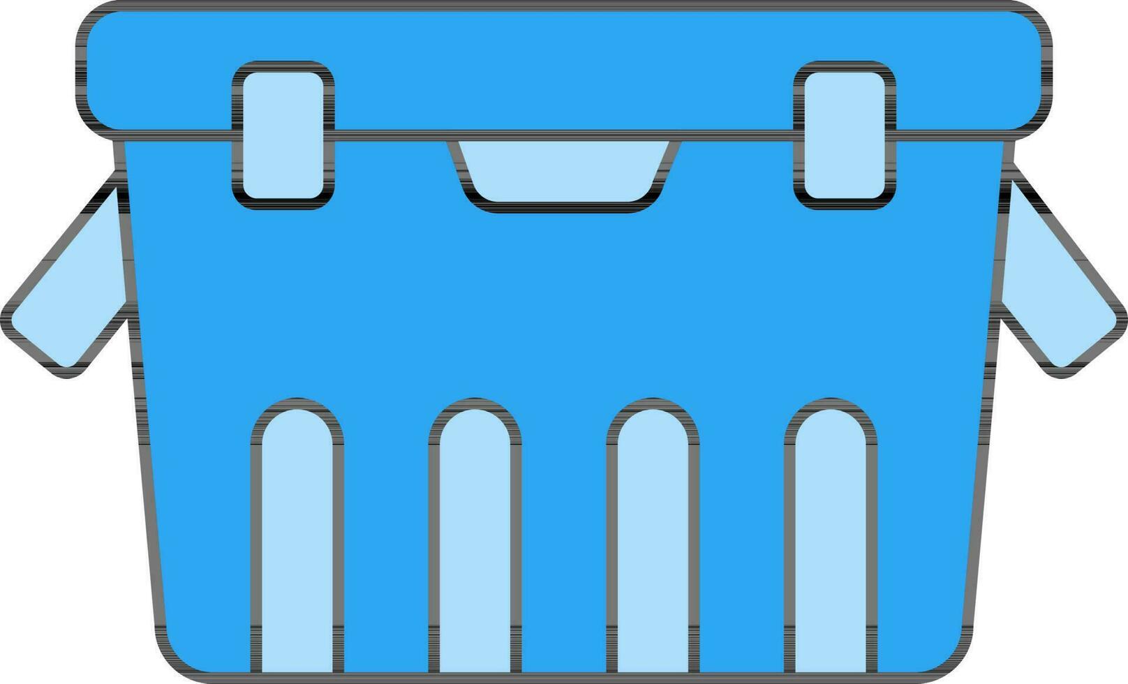 Illustration of Ice Box Icon in Blue Color. vector