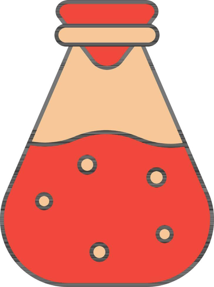 Potion Bottle Icon In Red And Orange Color. vector