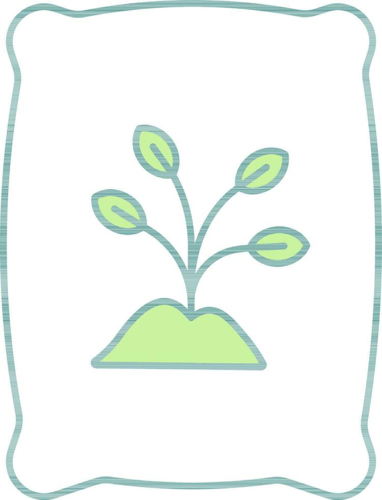 fertilizante paquete icono en verde y blanco color. vector