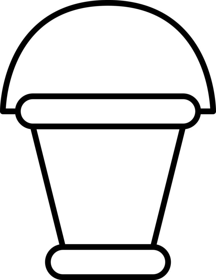 Bucket Icon In Black Outline. vector