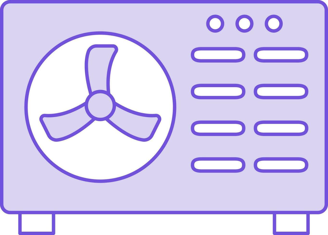 Illustration of Outdoor Air Conditioner Icon in Flat Style. vector