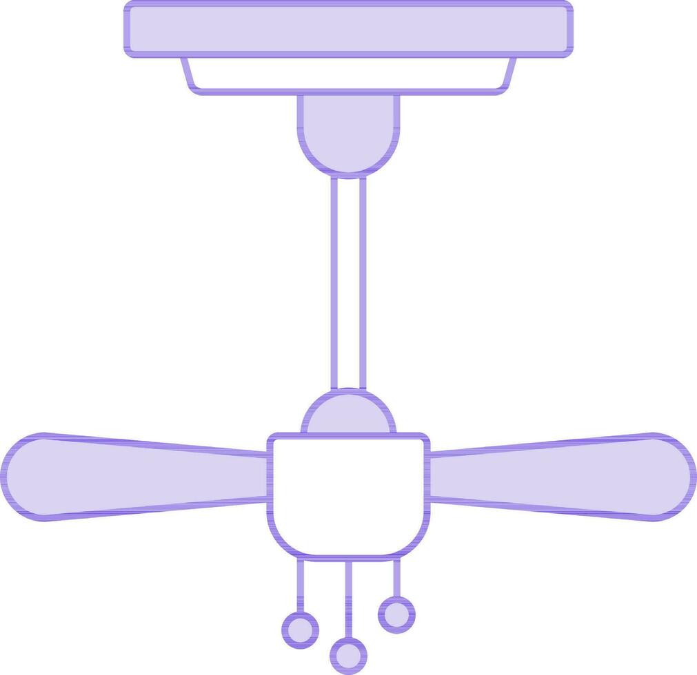 Illustration of Ceiling Fan Icon in Flat Style. vector