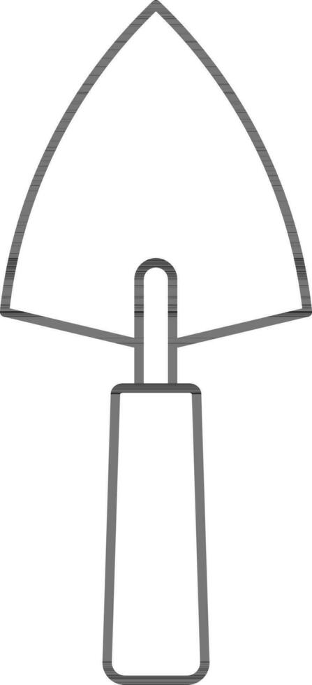 Black Thin Line Trowel Icon Or Symbol. vector