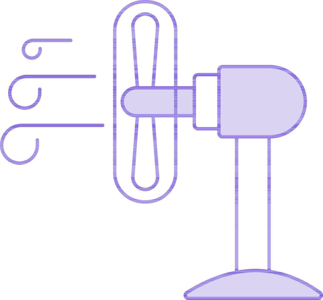 Illustration of Table Fan Icon in Purple And White Color. vector
