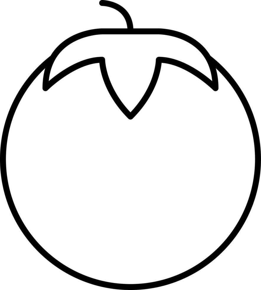 Tomato Icon In Black Outline. vector