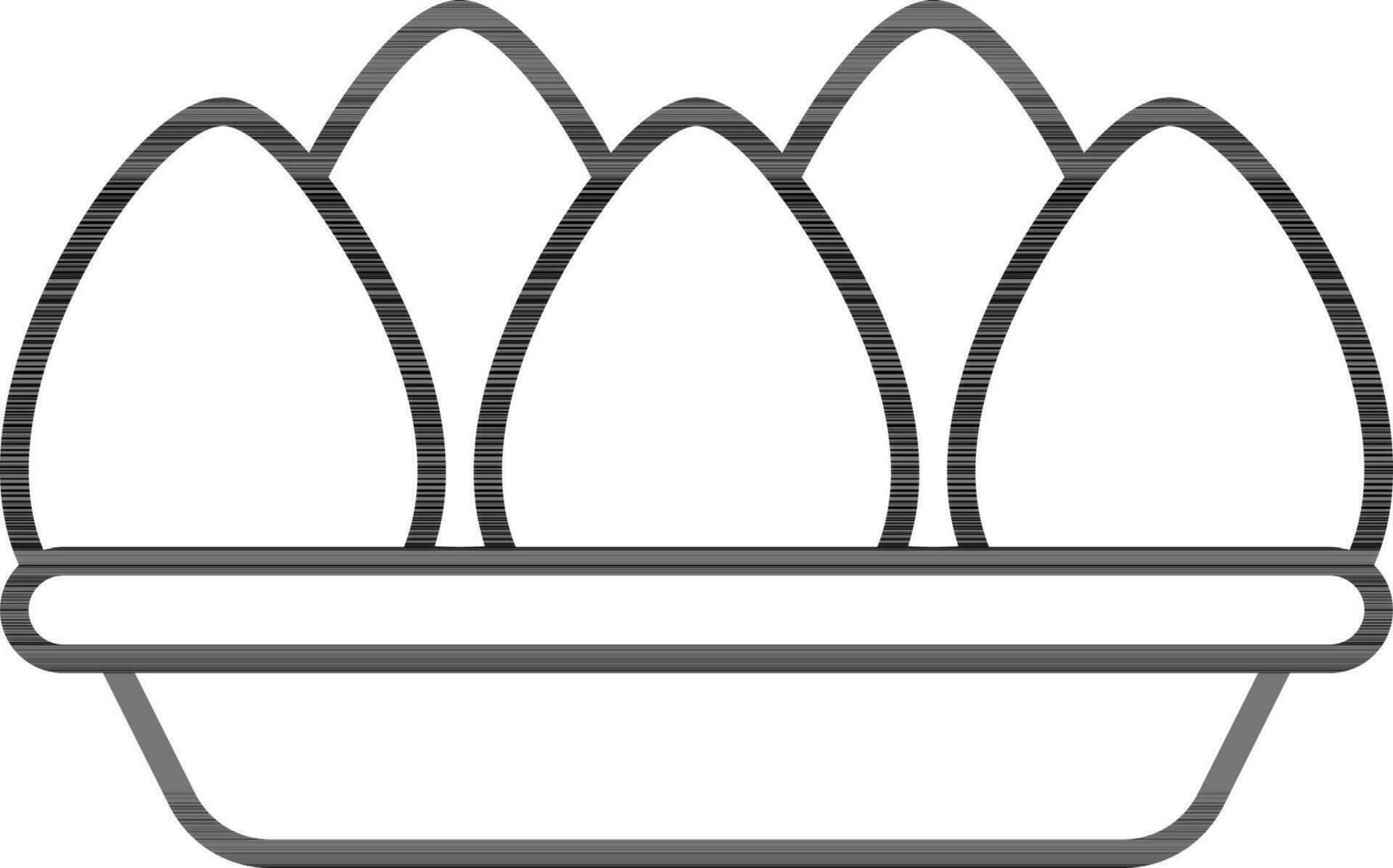 Egg Carton Icon In Black Outline. vector