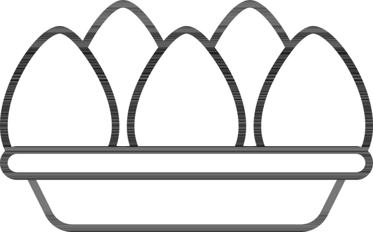 Egg Carton Icon In Black Outline. vector