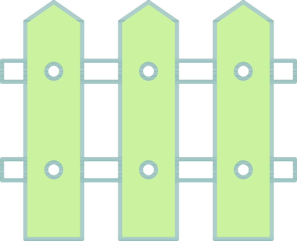 Green And White Fence Icon Or Symbol. vector