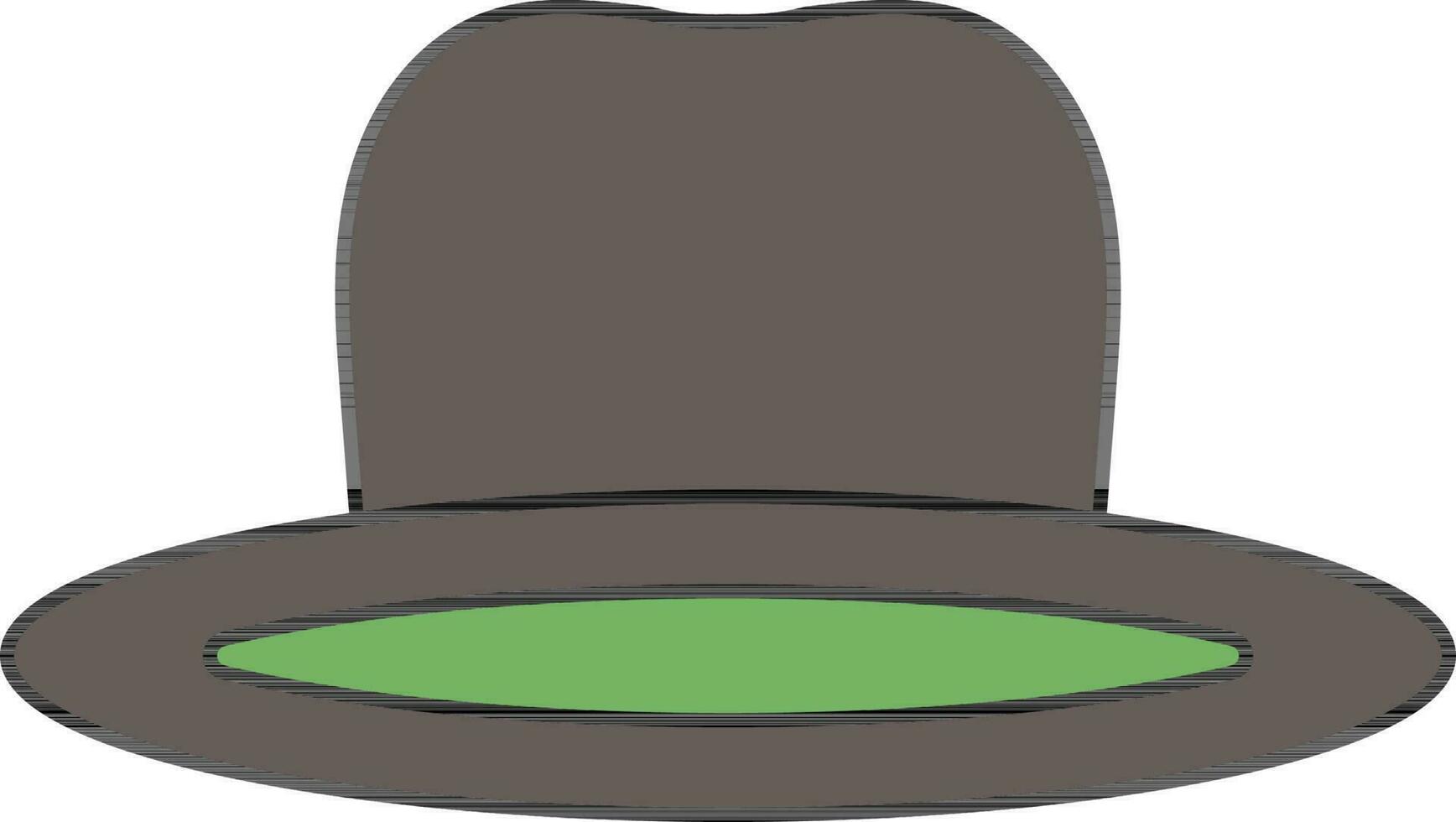 Round Hat Icon In Green And Gray Color. vector
