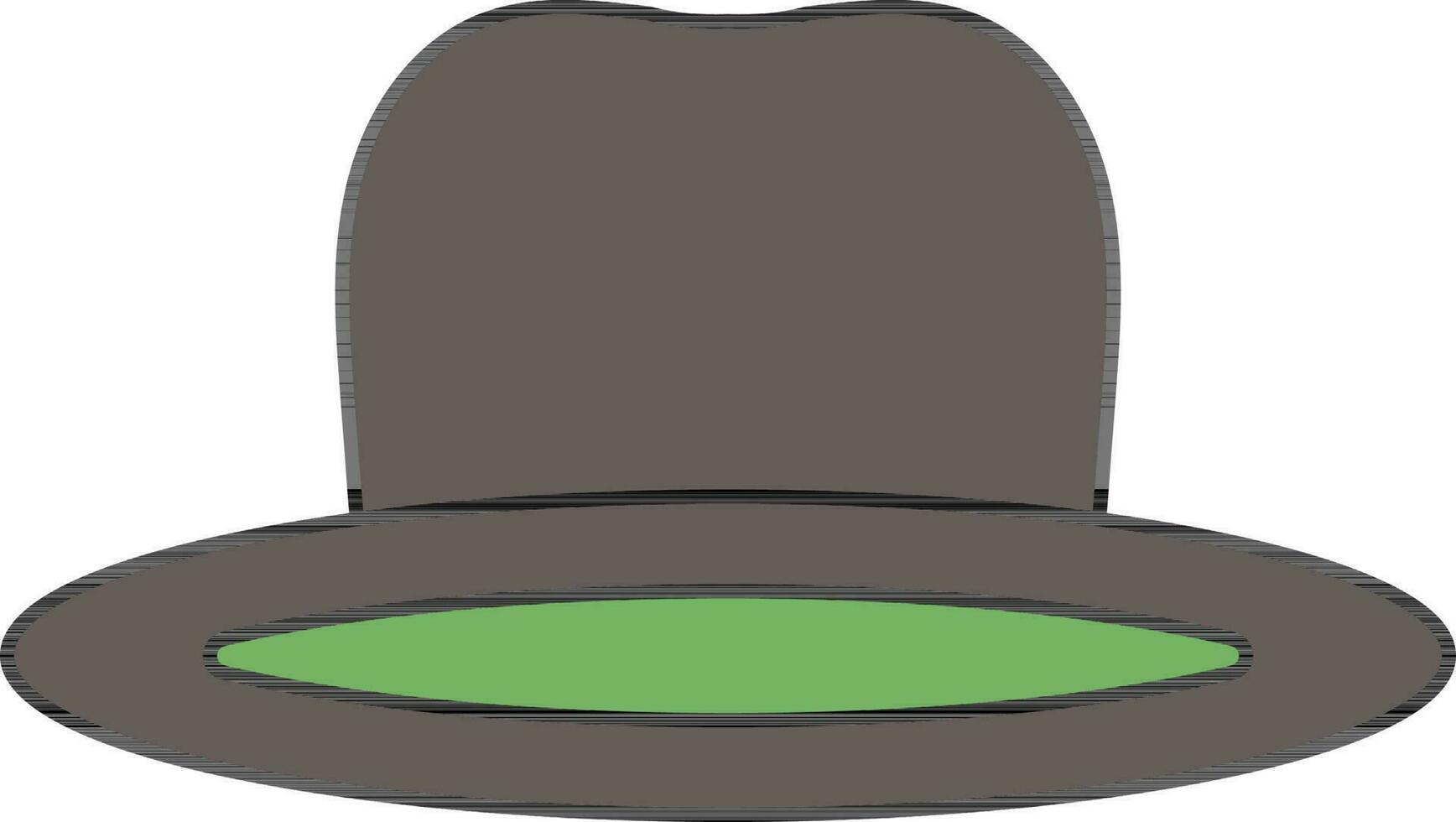 Round Hat Icon In Green And Gray Color. vector