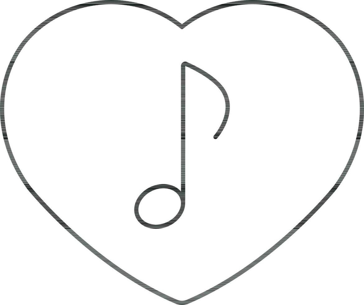 Favorite Song Or Music Icon In Line Art. vector