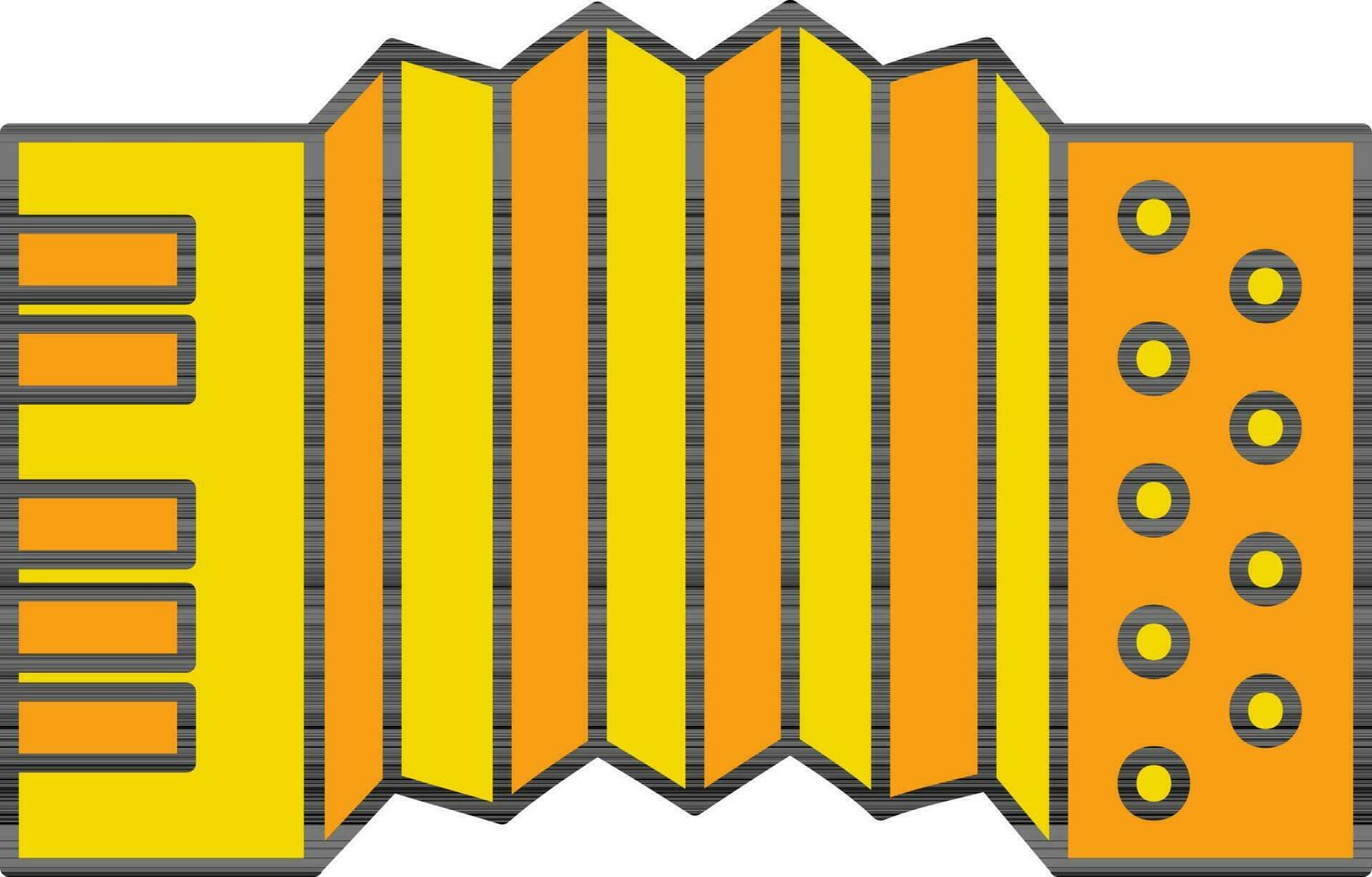 Accordion Icon In Yellow And Orange Color. vector