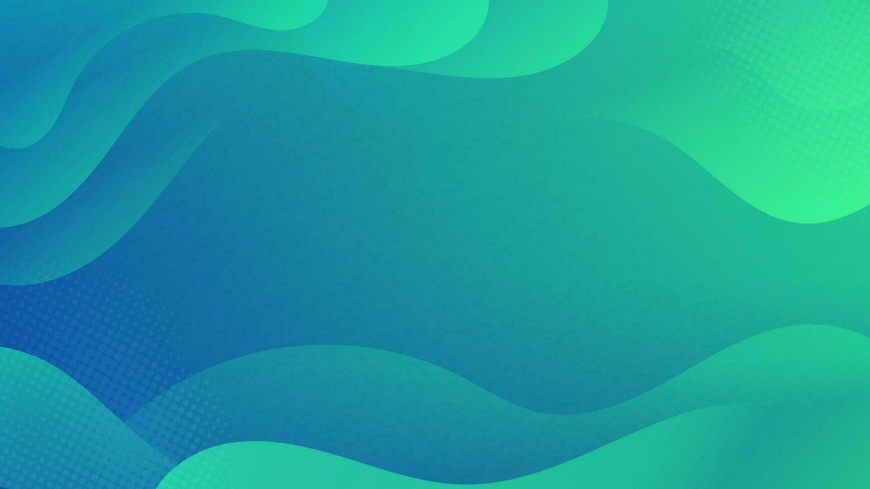 Abstract Gradient blue green liquid Wave Background vector