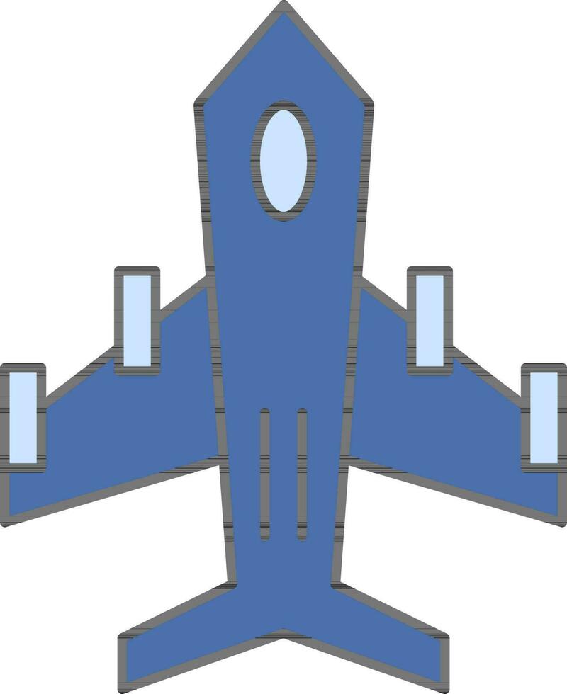 combatiente chorro icono en azul color. vector