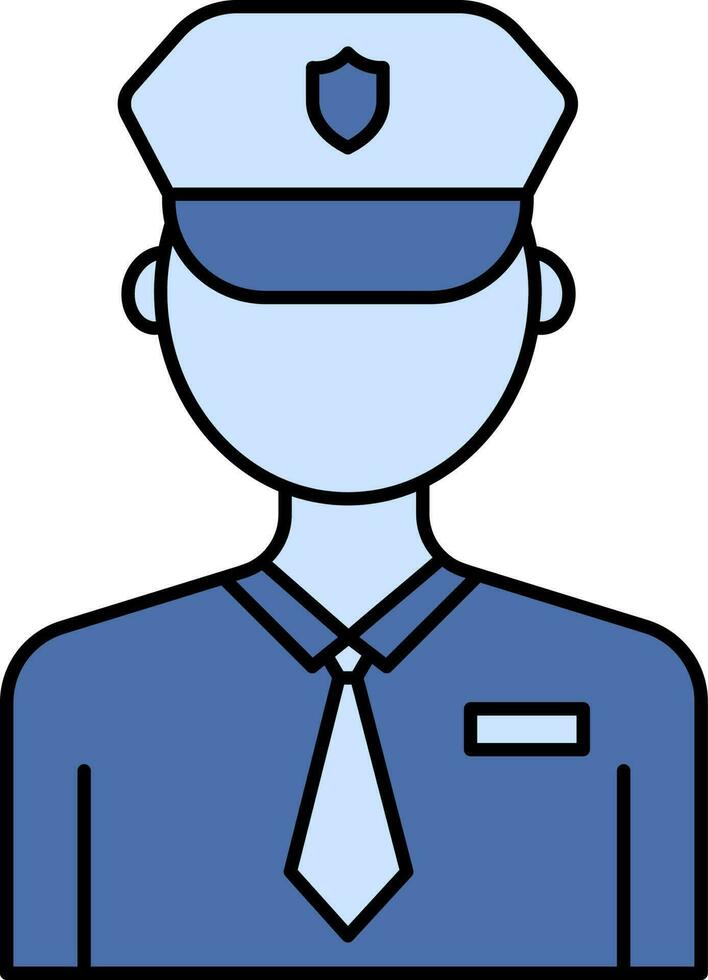 Policeman Icon In Blue Color. vector