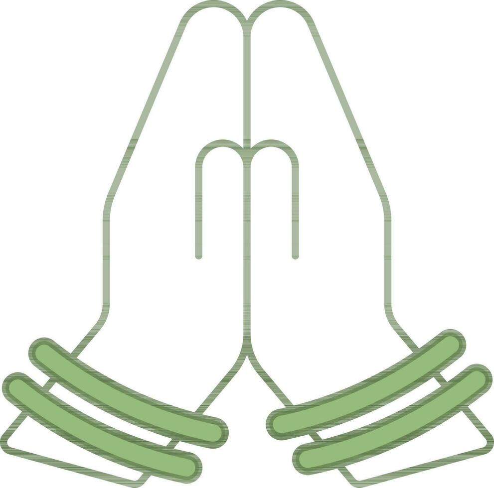 Namaste Hands Icon In Flat Style. vector
