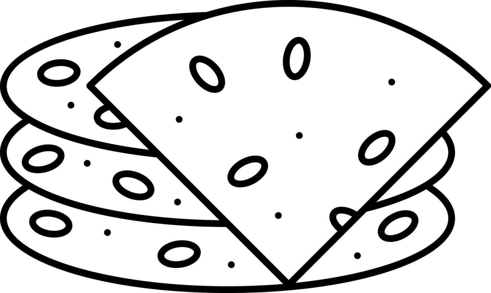 Pappadam Or Papad Icon In Black Outline. vector