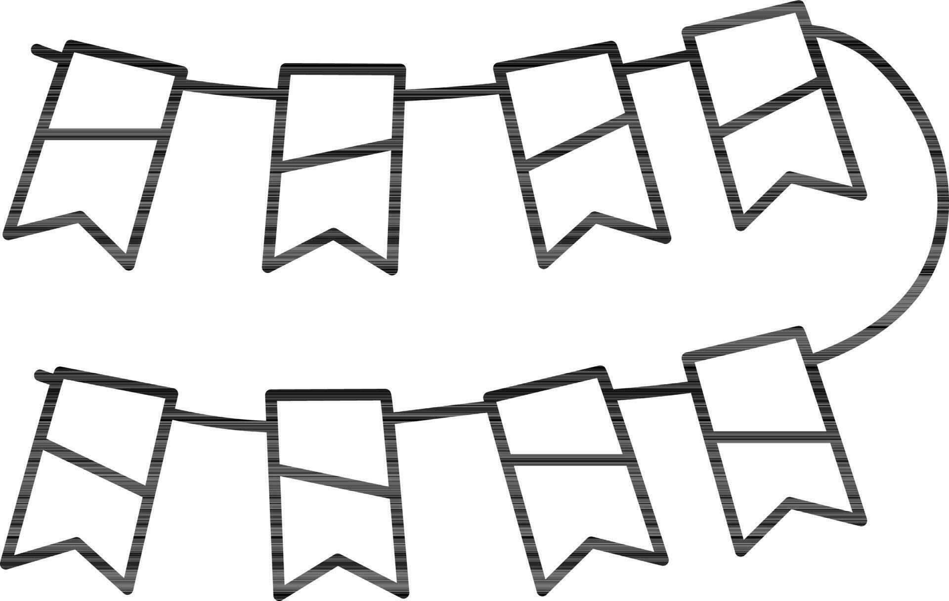 Bunting Flag Icon In Black Outline. 24461819 Vector Art at Vecteezy