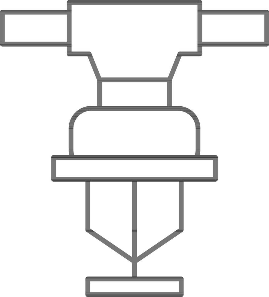 Sprinkler Icon In Black Line Art. vector