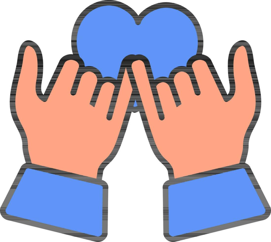 Pinky Promise Icon In Blue And Orange Color. vector