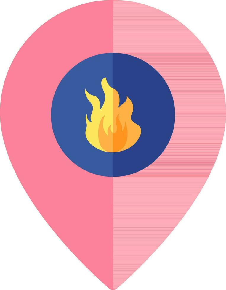 Colorful Fire Location Icon In Flat Style. vector
