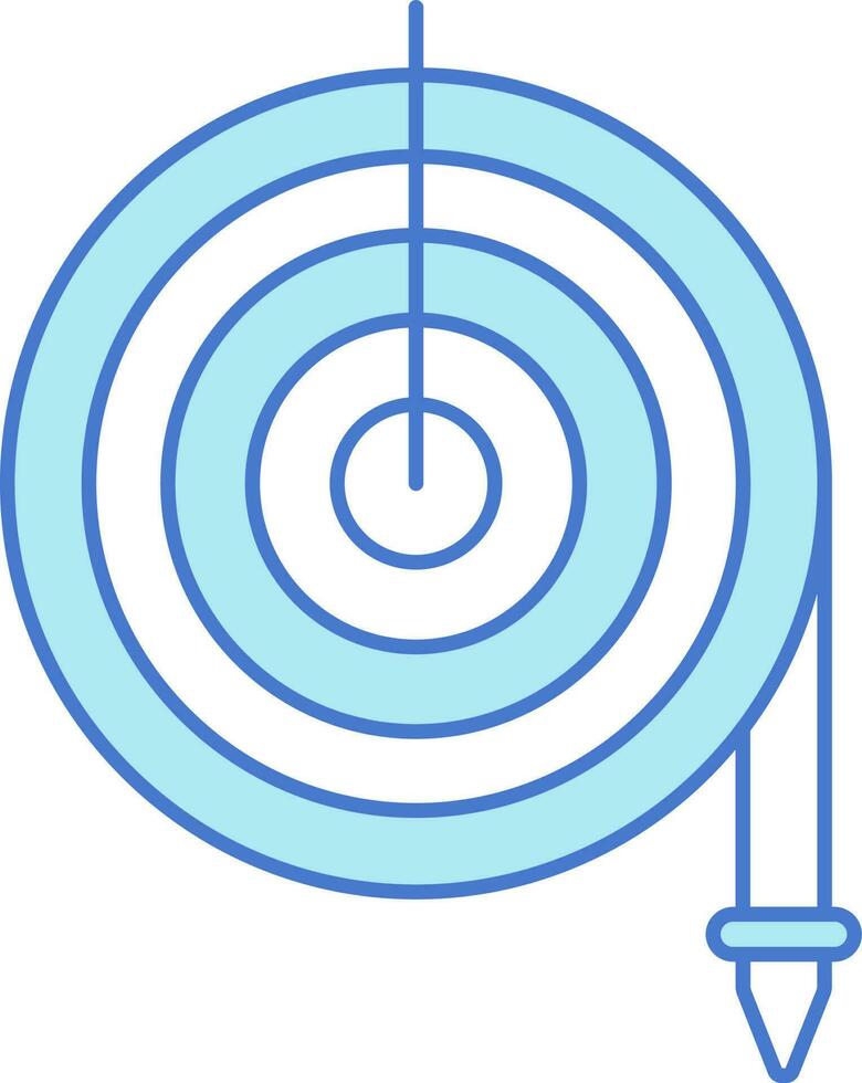Fire Hose Reel Icon In Blue And White Color. vector