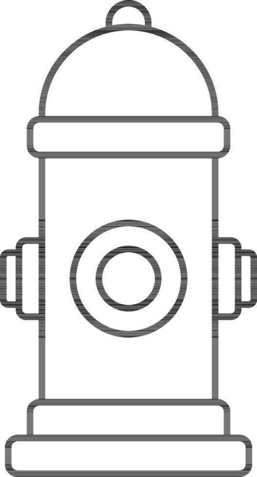 Fire Hydrant Icon In Black Outline. vector