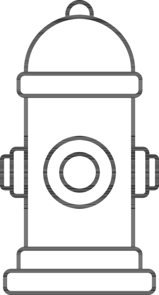 Fire Hydrant Icon In Black Outline. vector