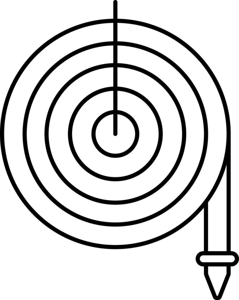 Fire Hose Reel Icon In Thin Line Art. vector