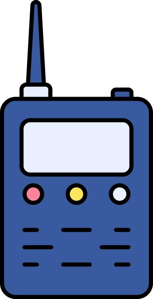 Walkie Talkie Icon In Blue Color. vector