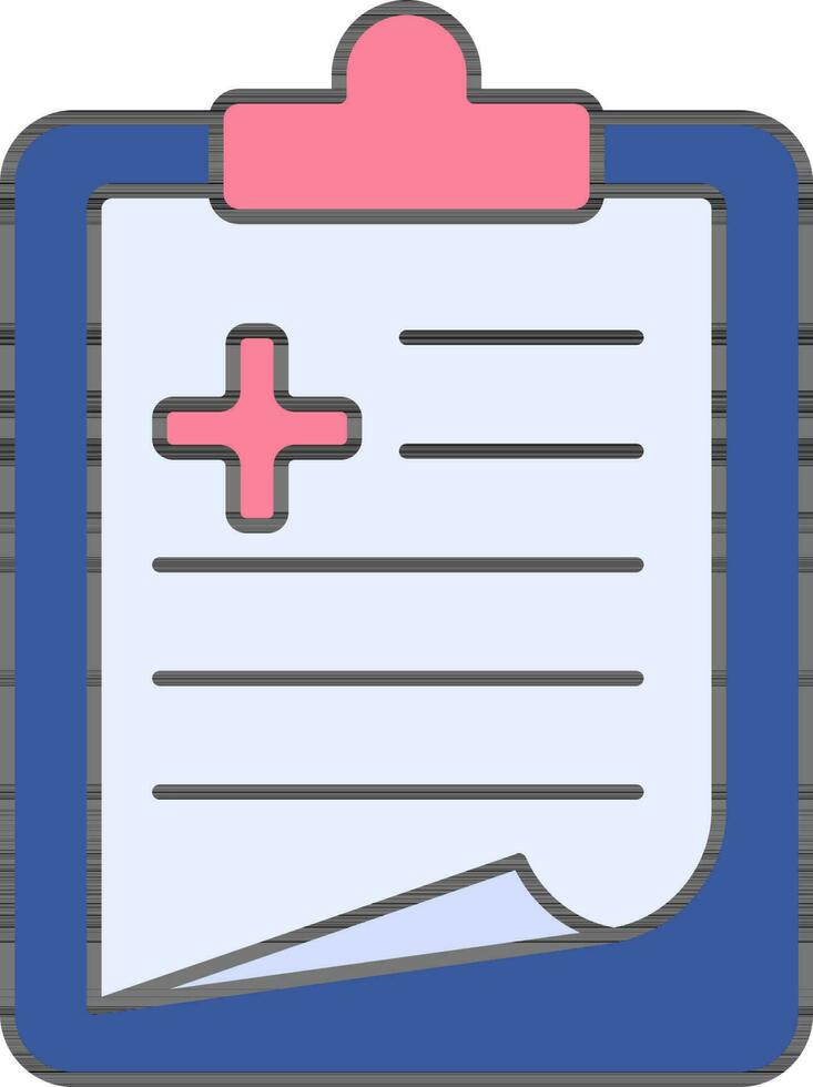 Medical Report Icon In Blue And Pink Color. vector