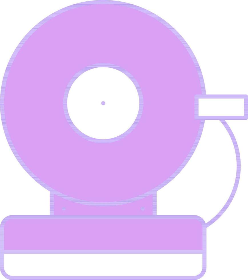 Purple And White Color Fire Alarm Icon In Flat Style. vector