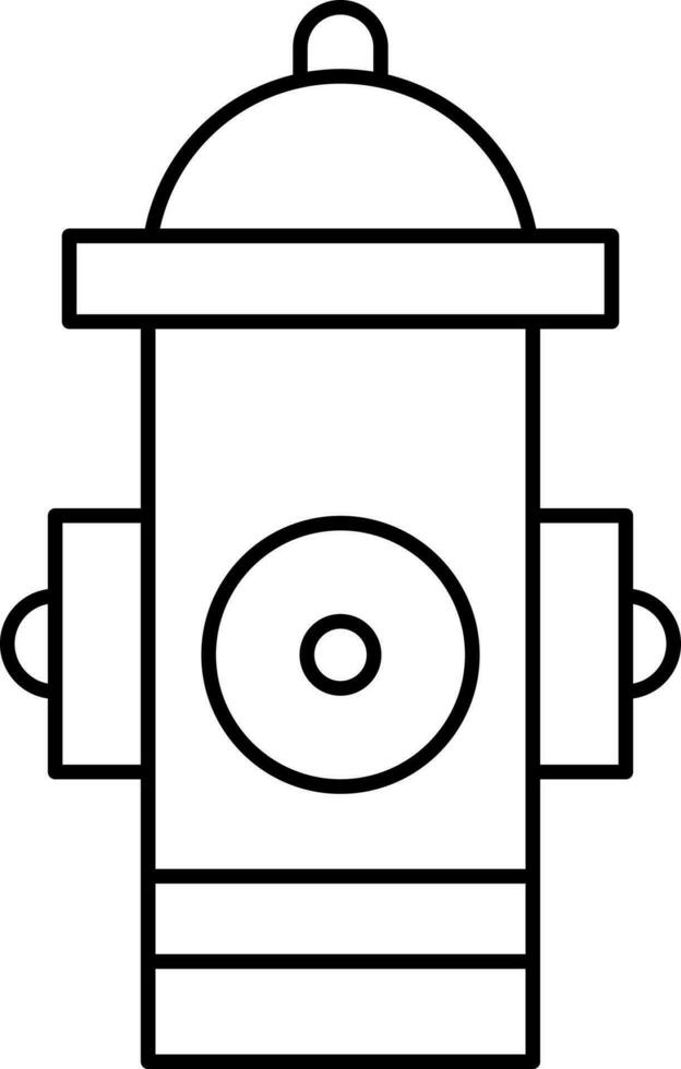 Fire Hydrant Icon In Black Outline. vector