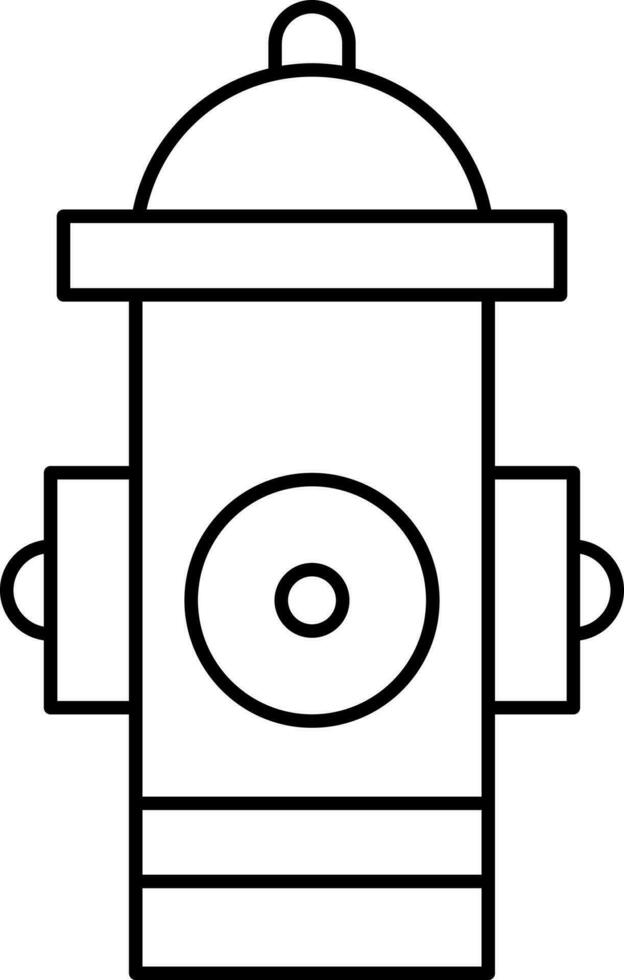 Fire Hydrant Icon In Black Outline. vector