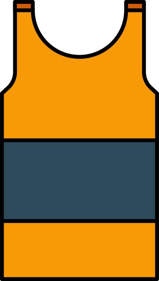 Undershirt Or Tank Top Icon In Blue And Orange Color. vector
