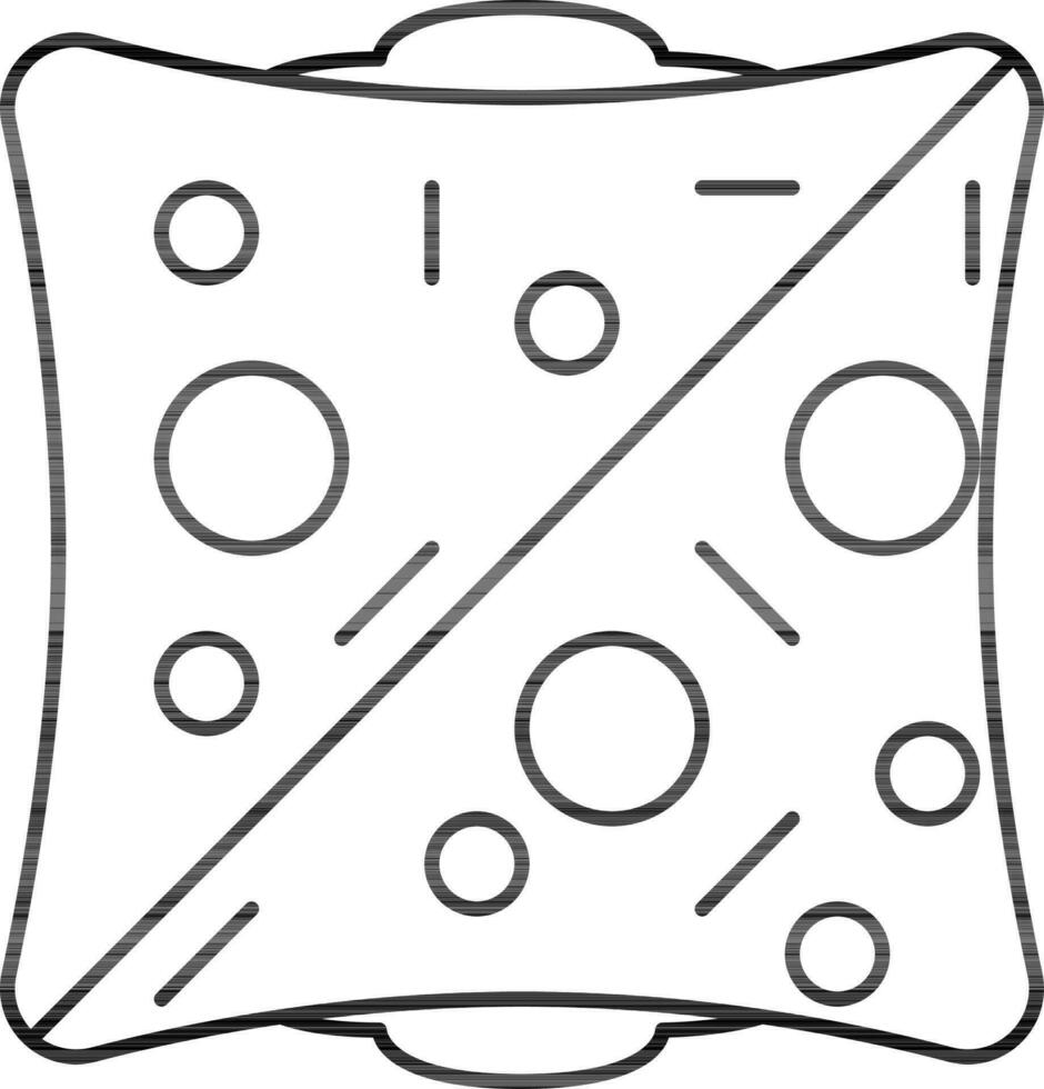 Sandwich Bread Icon In Black Line Art. vector