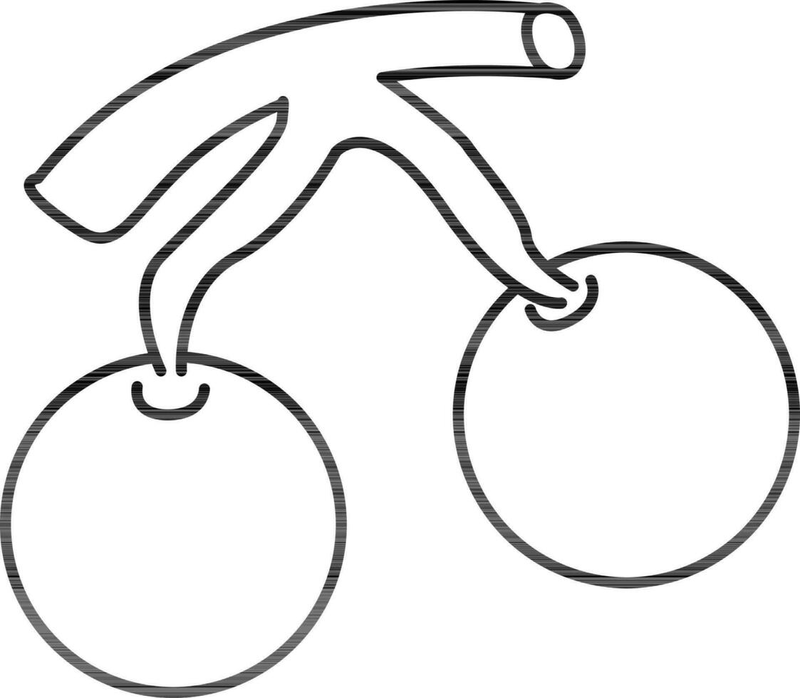 Cherry Or Berry Flat Icon In Black Outline. vector