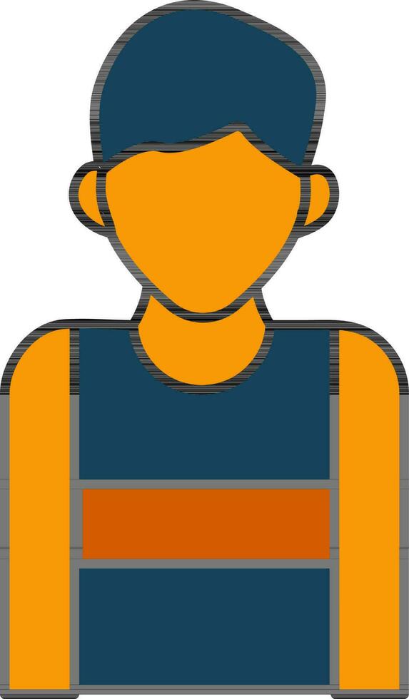 deportista icono o símbolo en azul y naranja color. vector