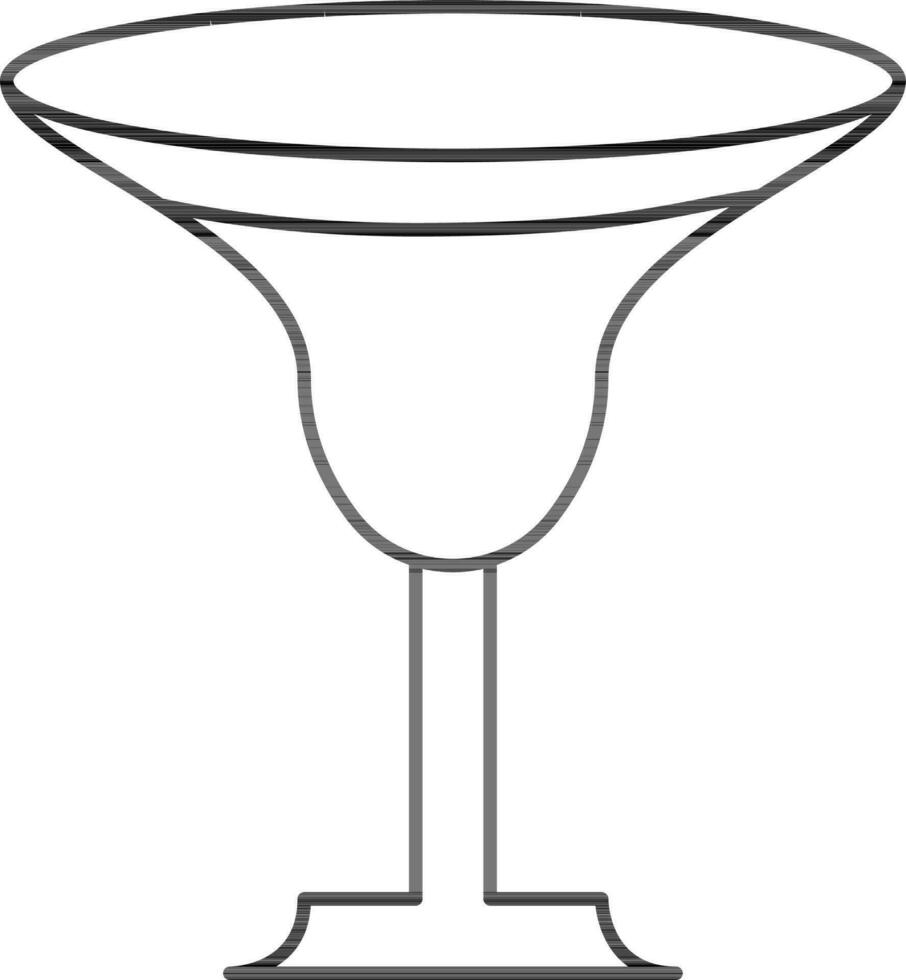Isolated Cocktail Glass Icon In Black Outline. vector